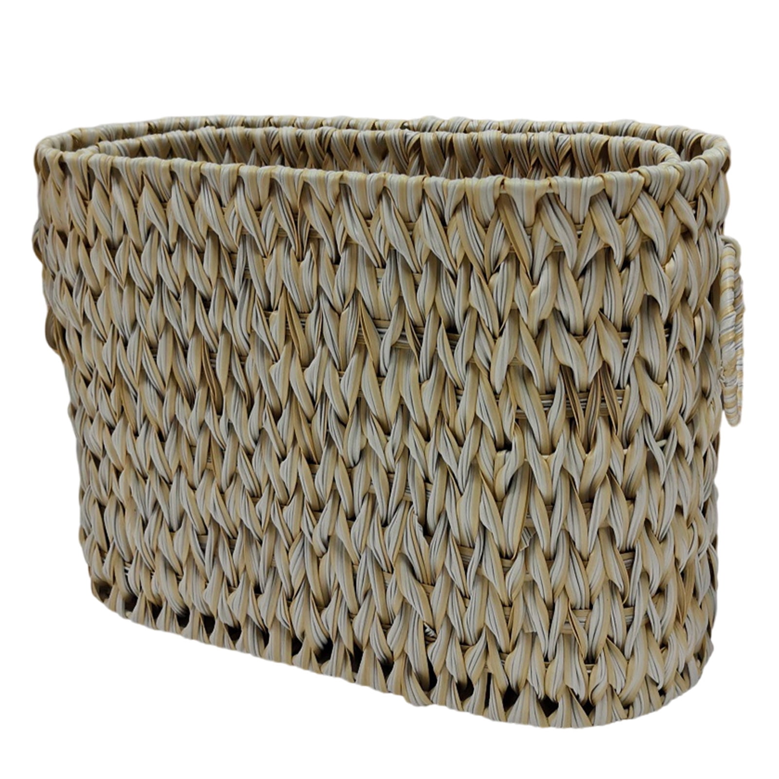 Elegant Wicker Toilet Paper Storage Basket with Lid Narrow Bathroom Organizers for 6 to 9 Rollsl Portable for Closet