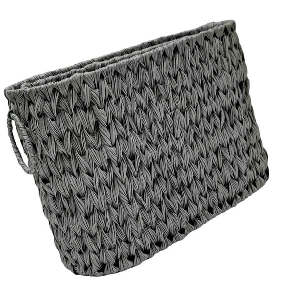 Elegant Wicker Toilet Paper Storage Basket with Lid Narrow Bathroom Organizers for 6 to 9 Rollsl Portable for Closet