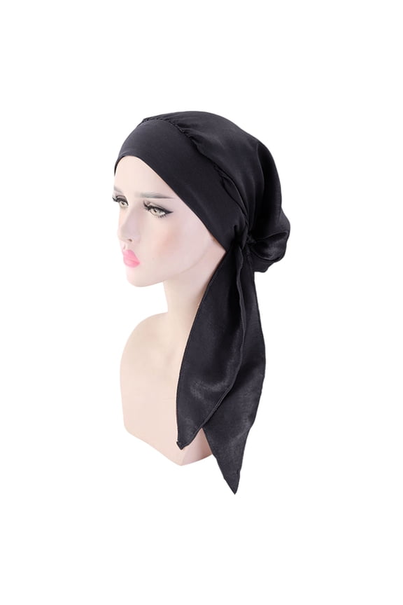 Elegant Wide Band Braided Head Scarf Wrap Turban Boho Style Silk Hair Accessory for Women