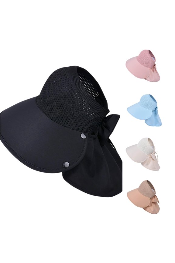 Elegant Wide Brim Sun Hat with Bow Tie UPF 50 Plus Windproof for Cycling Oversized Not Blown Off Summer Outdoor Beach Hiking Adjustable Chin Strap Breathable Lightweight Sports Cap One Size