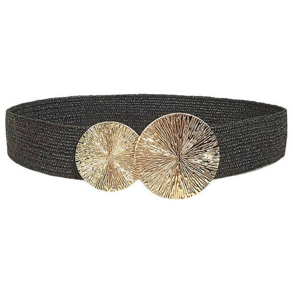 Elegant Wide Stretch Belt For Women With Gold Buckle For Dresses And Attire