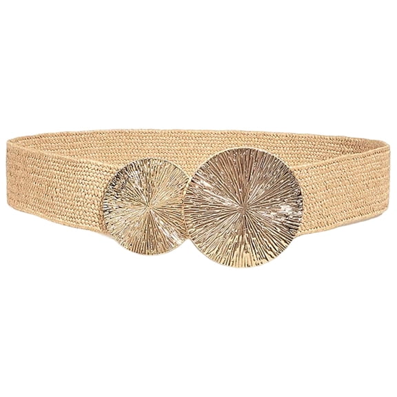 Elegant Wide Stretch Belt For Women With Gold Buckle For Dresses And Attire