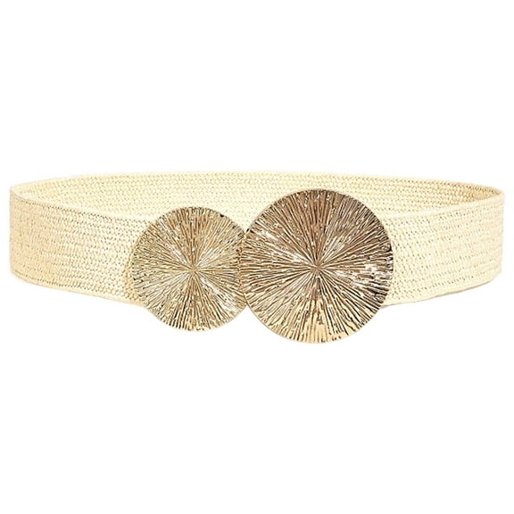 Elegant Wide Stretch Belt For Women With Gold Buckle For Dresses And Attire