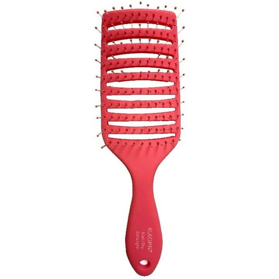 Elegant Wide Vent Wet & Dry Detangler Hairbrush (Coral) -Flexible Bristles, Gently Detangles Stubborn Knots- Reduce Breakage & Split Ends- No Tugging Or Pulling-Scalp Massager