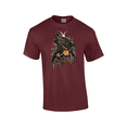 thumbnail image 1 of Elegant Wilderness Howling Wolf With Flowers And Cresent Moons Short Sleeve Unisex Graphic T-Shirt-Maroon-6xl, 1 of 1