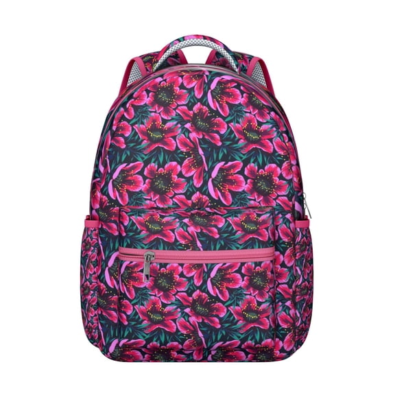 "Elegant Wildflower & Sunflower Print Backpack - Roomy School Backpack for College Students, Water-Resistant Material, Padded Back Panel, Perfect Gift for Flower Lovers"