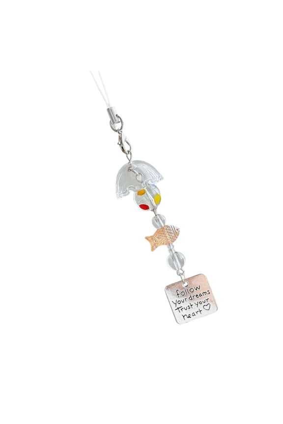 Elegant Wind Chime Design Phone Strap Acrylic Bead Keychain Phone Adornment