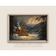 thumbnail image 1 of Elegant Winter Cabin Scene, Moody, Rustic Winter Decor, Snowy Landscape At Dusk Home Decor #220, 8x12 UNFRAMED, 1 of 3