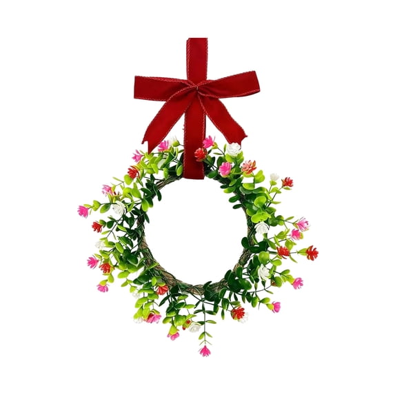 Elegant Winter Door Wreath for Indoor and Outdoor Decor – Frosted Foliage with Berries, Festive Gold Accents, Perfect for Holiday Wall and Entrance Decorations