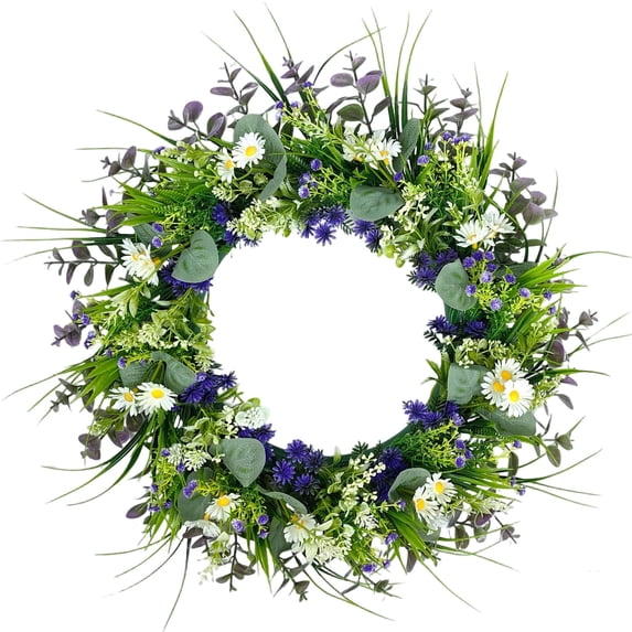 Elegant Winter Front Door Wreath with Realistic Frosted Foliage and Berries, Versatile Indoor and Outdoor Decor for Festive Holiday, Wall, Fireplace, and Porch Displays