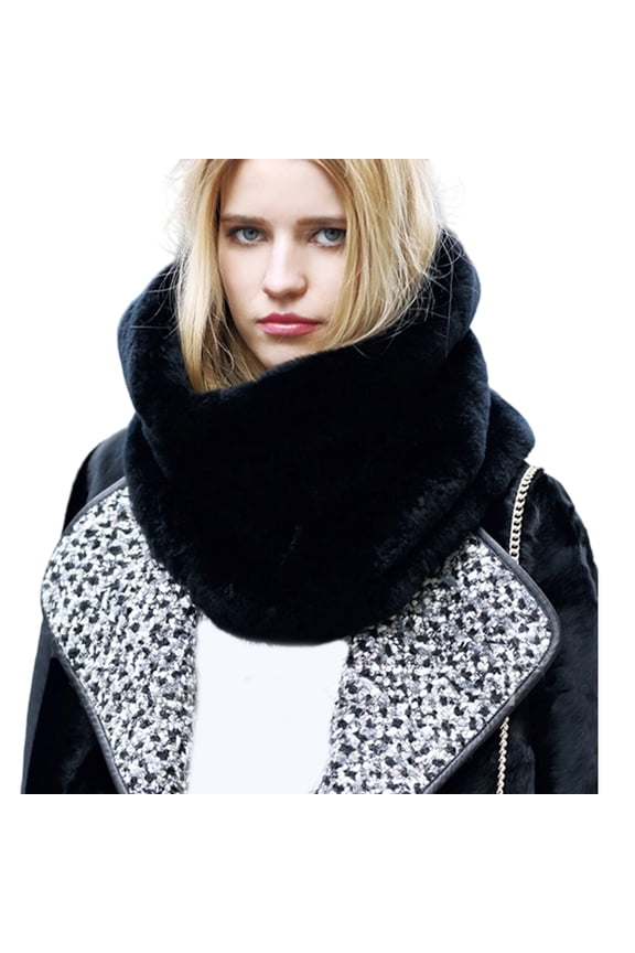 Elegant Winter Neck Wrap With Faux Hair Thermal For Sensitive Skin Cold Weather Commuting And Travel Accessory