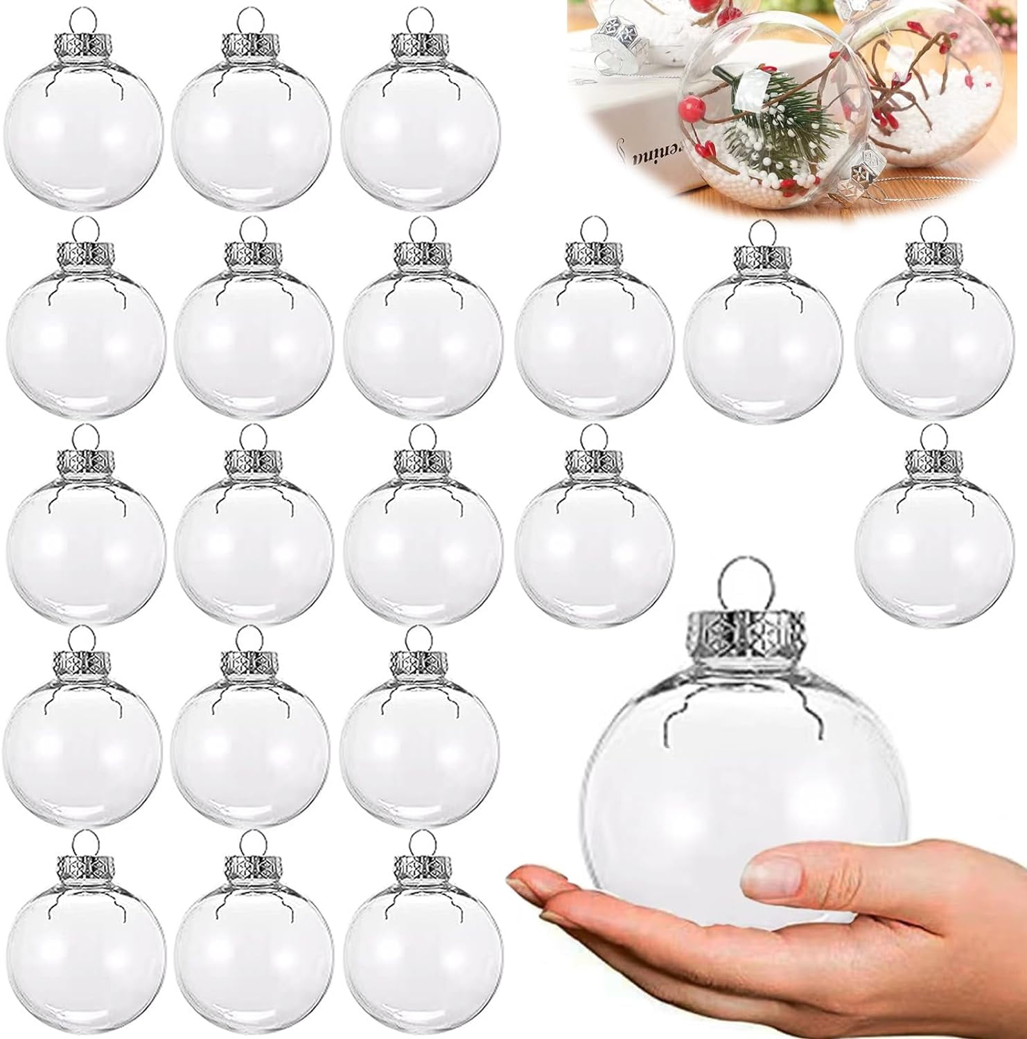 Elegant Winter Wonderland DIY Fillable Christmas Ornaments Balls