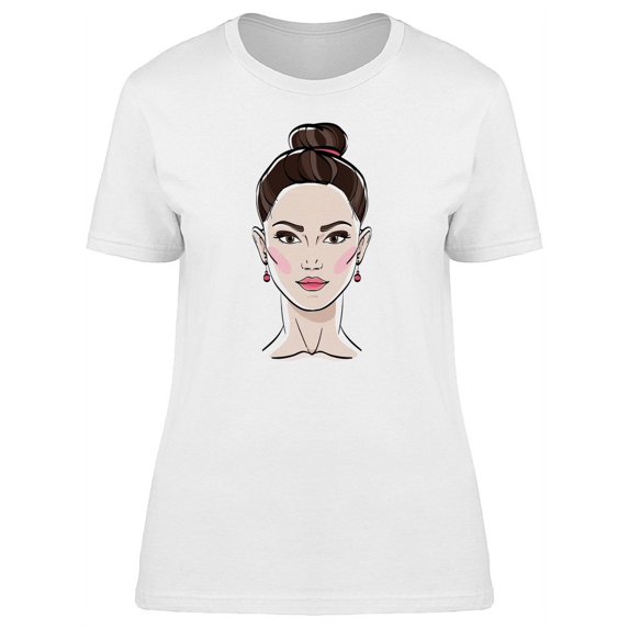 Elegant Woman Face T-Shirt Women -Image by Shutterstock, Female Medium