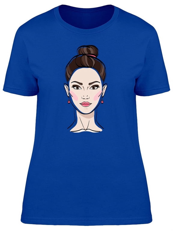 Elegant Woman Face T-Shirt Women -Image by Shutterstock, Female Medium