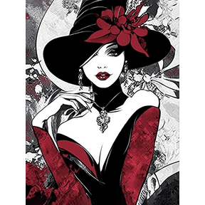 Elegant Woman with Hat Decorative Painting/Canvas Art Perfect for Living Room Bedroom Dining Room Hotel Lobby Office Space Fashion Studio Art Gallery Beauty Salon or Boutique Decor.