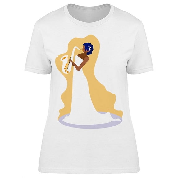 Elegant Woman Playing Saxophone Tee Women's -Image by Shutterstock