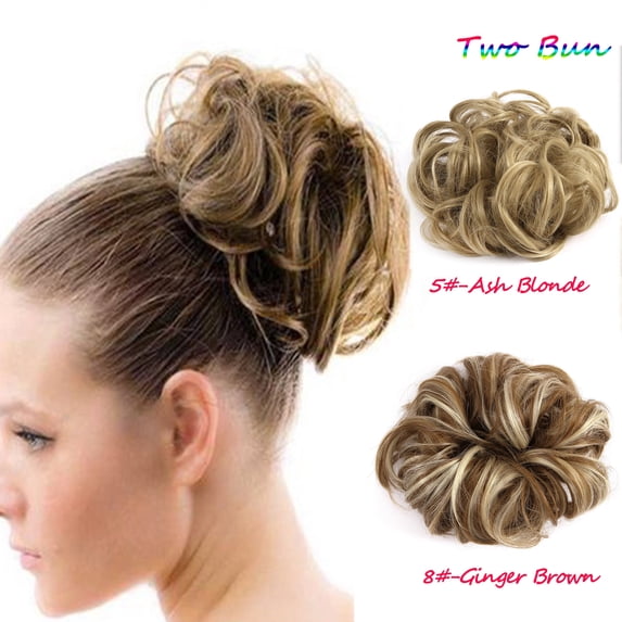 Elegant Woman Two Plastic Comb Synthetic Hair Clip In Big Hair Messy Dish Bun Chignon