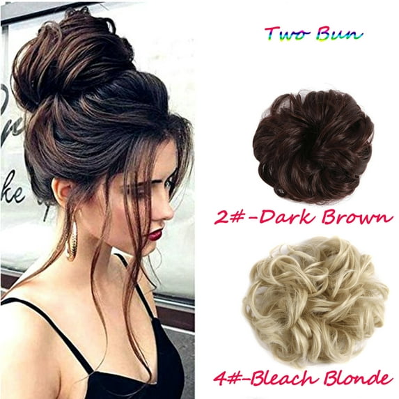 Elegant Woman Two Plastic Comb Synthetic Hair Clip In Big Hair Messy Dish Bun Chignon