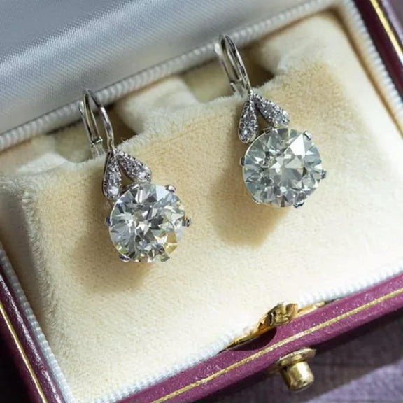 Elegant Women Gifts 925 Silver Drop Earring Cubic Zircon Wedding Jewelry A Pair