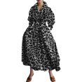 thumbnail image 1 of Elegant Women Plus Size Maxi Shirt Dress Long Sleeve Button Smocked Waist Loose Swing Long Dress with Pockets, 1 of 6