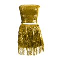 thumbnail image 1 of Elegant Women'S Carnival Sequin Performance Set Stretch Bustier Top And Skirt Dance Party Outfit, 1 of 4