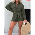thumbnail image 1 of Elegant Women'S Long Sleeve Shirt And High-Waisted Shorts Two-Piece Set For Casual Fashion In The Latest Style. Perfect For A Chic Look., 1 of 15