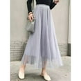thumbnail image 1 of Elegant Women Tulle Skirt  Korean Fashion Mesh White A Line Ladies Pleated Skirt Summer Chic High Waist Black Party Faldas, 1 of 10