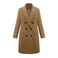 thumbnail image 1 of Elegant Women Winter Double Overcoat Long Lapel Outerwear Business Jacket Warm Button Closure, 1 of 7