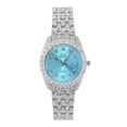 thumbnail image 1 of Elegant Women's 32mm Iced Diamond Watch - Shiny Sleek Dial with Sparkling Simulated Crystals - Adjustable Bling-ed Metal Band - Luxury Timepiece - Silver Tone Finish, 1 of 7