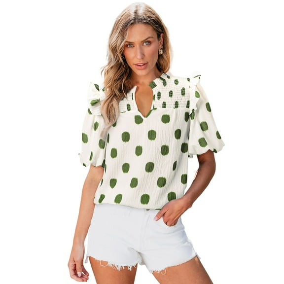 Elegant Women's Balloon Sleeve Top - Perfect for Daily Summer Wear | [ZhiHiMeRi] | (US 4-6)S