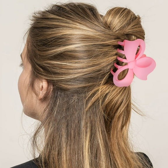 Elegant Women's Bow Tie Hair Clip Frosted Design Back Hair Clip Accessories for Stylish