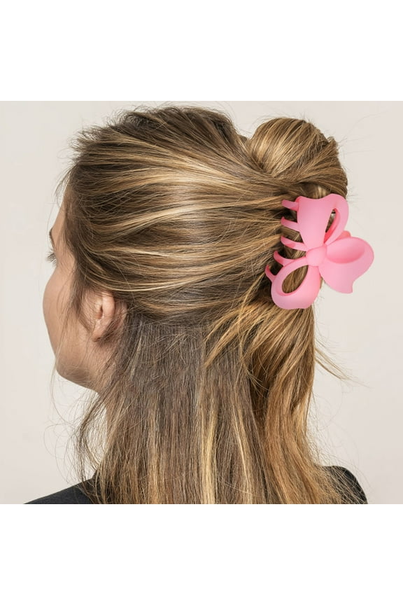 Elegant Women's Bow Tie Hair Clip Frosted Design Back Hair Clip Accessories for Stylish