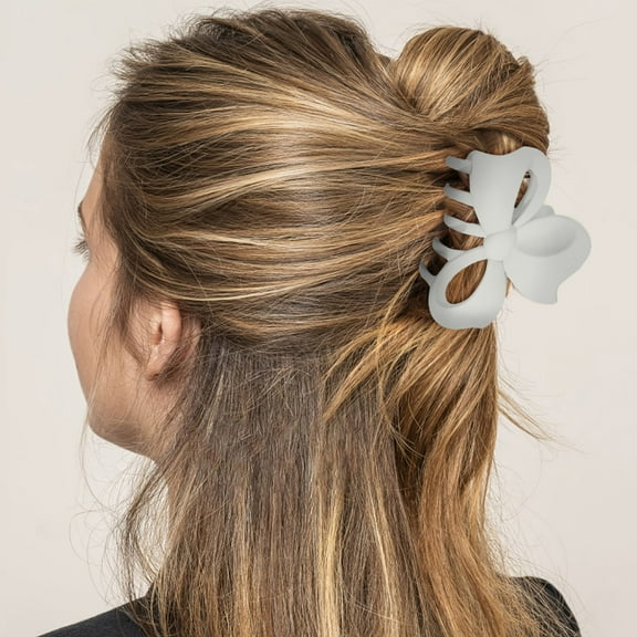 Elegant Women's Bow Tie Hair Clip Frosted Design Back Hair Clip Accessories for Stylish