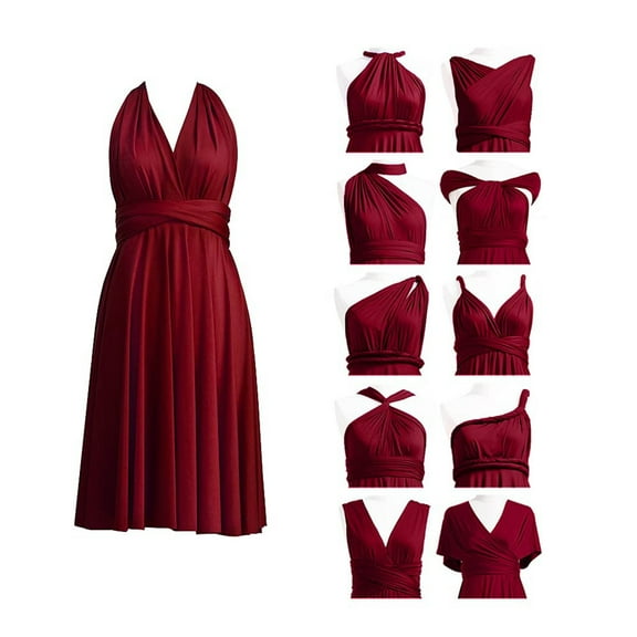 Elegant Women's Casual Dress For Wedding Party Banquet Versatile Way Styling Midi Dress With Formal Embellishments All Season Comfort Hand Or Machine Wash Solid Color Long Maxi Dresses for Women