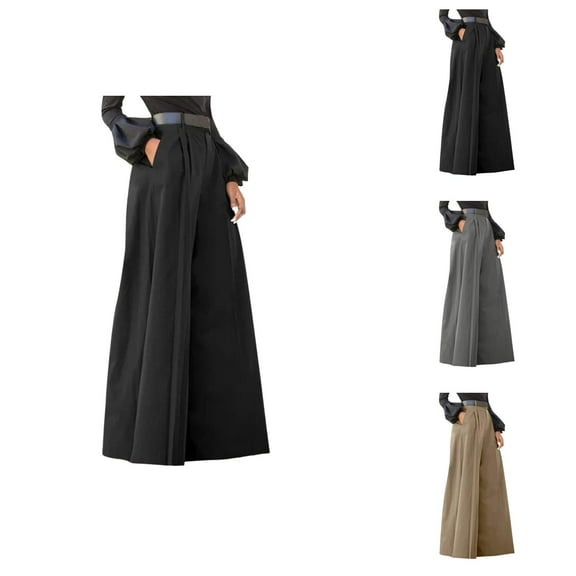 Elegant Women's Casual Pants Palazzo Style Summer Printed Cropped Linen Comfy Baggy Trousers with Pockets High Waist Wide Leg Flared Design for Fashionable Parties