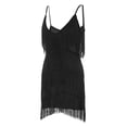 thumbnail image 1 of Elegant Women's Deep V Neck Backless Bodycon Prom Dress with Fringe Tassel Detail for Party, 1 of 7