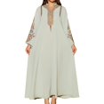 thumbnail image 1 of Elegant Women's Embroidered Pullover Dress Robe Long Sleeve Abaya for Daily Wear, 1 of 8