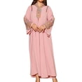thumbnail image 1 of Elegant Women's Embroidered Pullover Dress Robe Long Sleeve Abaya for Daily Wear, 1 of 8