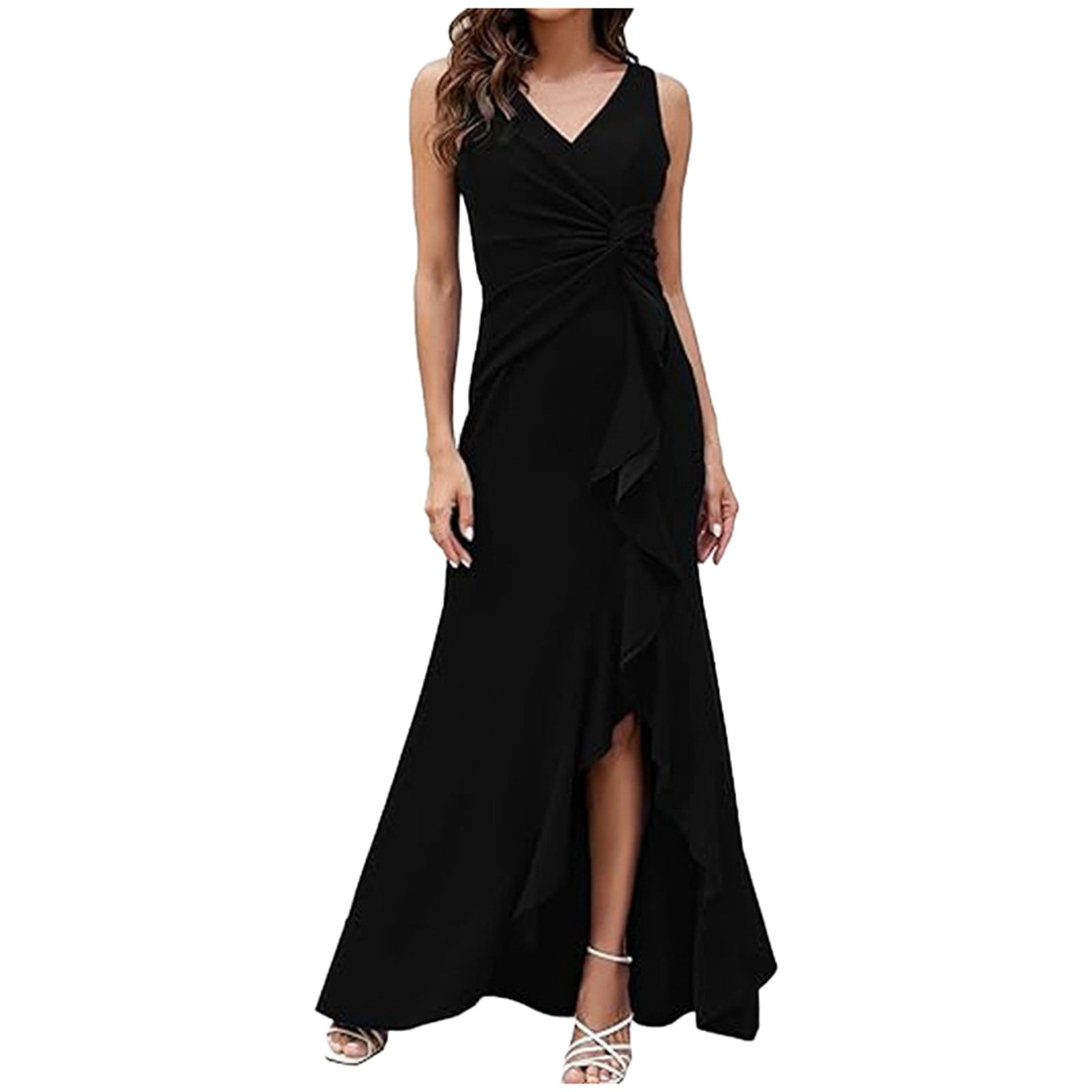 YMDUCH Damen Abendkleid – Schulterfrei, ärmellos, Meerjungfrauen-Silhouette