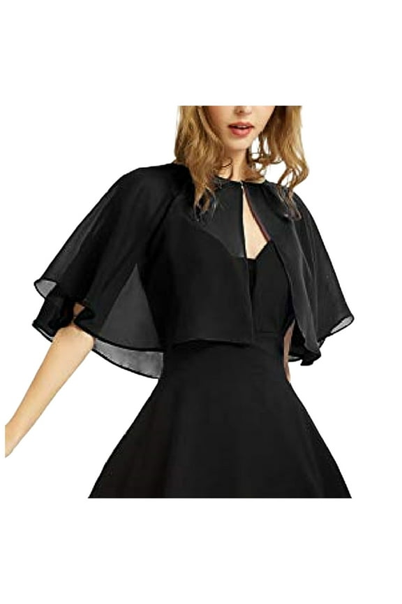 Elegant Women's Evening Shawl Wrap Chiffon Cape Cover Up For Wedding Party Dress Accessories