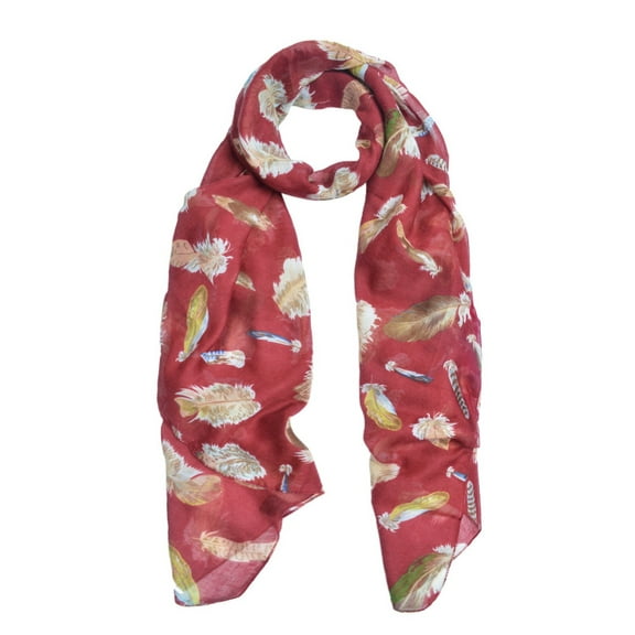 Elegant Women's Feather Print Fashion Scarf Wrap
