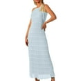 thumbnail image 1 of Elegant Women's Formal Dress A Line Neck Midi Dress With Ruffle Detail For Daily Wear Vacation Summer Outfit, 1 of 2
