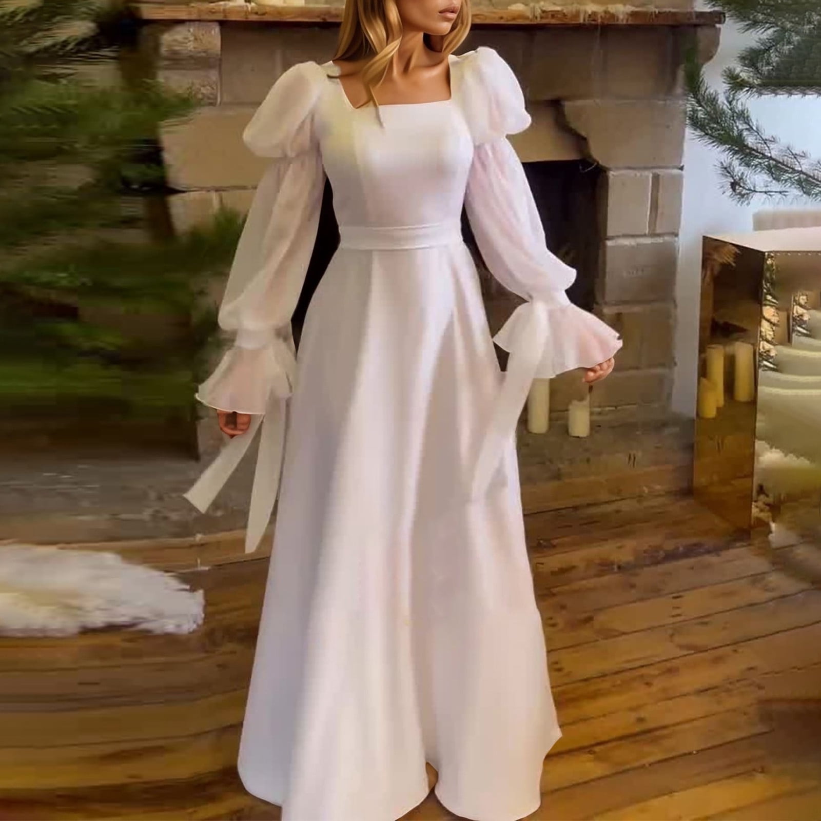 Elegant Women's Formal Dress Square Neck Long Sleeve Evening Gown Satin Party Dress For Daily Wear Banquet Prom Spring Summer Fall plus Size Dresses for Fall All Dresses for Women Formal Party Elegant Women's Formal Dress Square Neck Long Sleeve Evening Gown Satin Party Dress For Daily Wear Banquet Prom Spring Summer Fall plus Size Dresses for Fall All Dresses for Women Formal Party