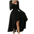 thumbnail image 1 of Elegant Women's Formal Dress V-Neck Long Sleeve Party Gown Evening Maxi Dress for Wedding Prom Night Out, 1 of 2