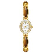Elegant Women s Gold Bracelet Watch Vintage Oval Dial, Waterproof Quartz Movement, Small Face Dress Watch for Ladies