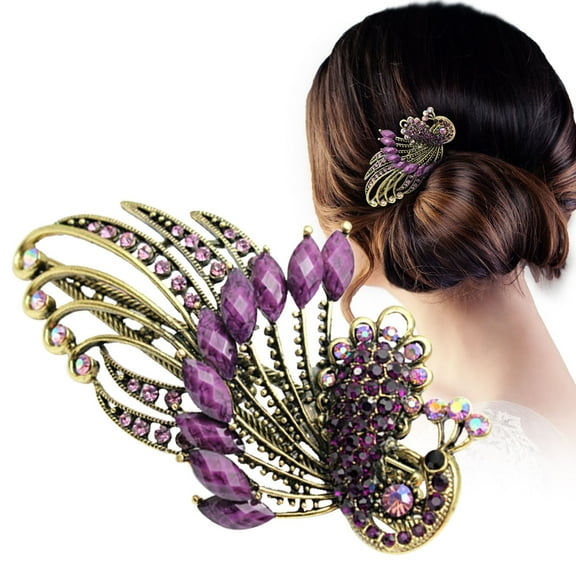 Elegant Women's Hair Clip - Rhinestone Hair Accessory for Stylish Updos and Casual Hairstyles