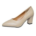 thumbnail image 1 of Xiaoxatg Elegant Women's High Heels - Versatile Pointed Toe Heels with Durable Leather for Casual and Formal Occasions 8 Khaki, 1 of 9