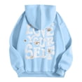 thumbnail image 1 of Elegant Women's Hoodie Sweatshirt with Letter Print Long Sleeve Casual Tennis Top Purple 2XL, 1 of 3