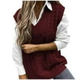 thumbnail image 1 of Elegant Women's Knit Vest V-Neck Sleeveless Pullover Cardigan Top for Everyday Casual Wear Comfort, 1 of 6