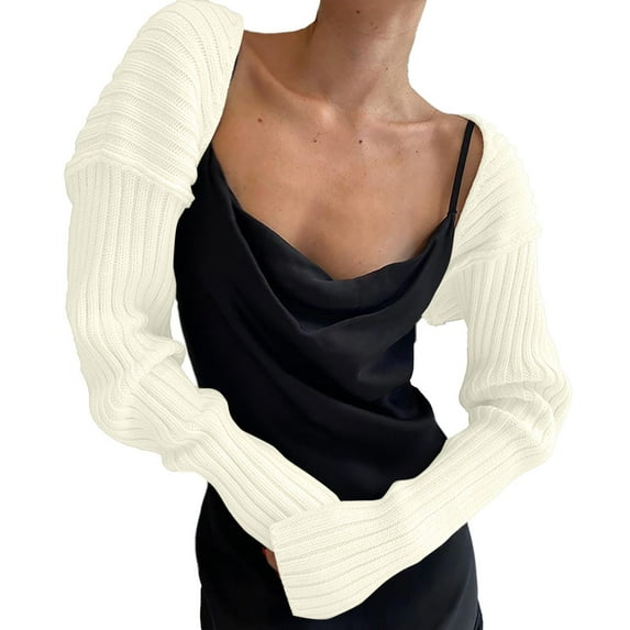 Elegant Women's Knitted Crochet Cardigan Long Sleeve Crop Top Sweater with Contrast Trim Design Women Casual Dress Sweater Long Sleeve Hoodie Womens Long Hooded Sweatshirt